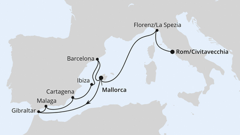 Spanien, Italien & Gibraltar ab Mallorca Spanien, Italien & Gibraltar ab Mallorca