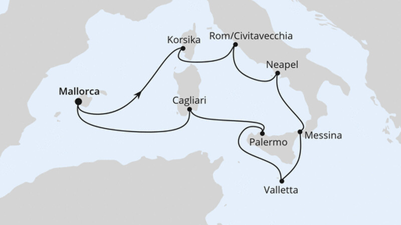 Italien & Mittelmeerinseln ab Mallorca Italien & Mittelmeerinseln ab Mallorca