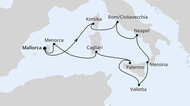Italien & Mittelmeerinseln ab Mallorca Italien & Mittelmeerinseln ab Mallorca