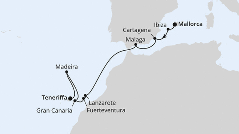 Andalusien, Kanaren & Madeira ab Mallorca Andalusien, Kanaren & Madeira ab Mallorca