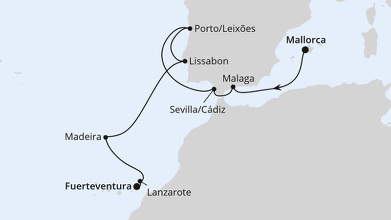 Mittelmeer & Atlantikküste ab Mallorca Mittelmeer & Atlantikküste ab Mallorca