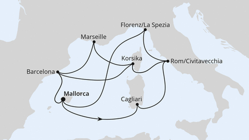 Große Mittelmeer-Reise ab Mallorca 1 Große Mittelmeer-Reise ab Mallorca 1