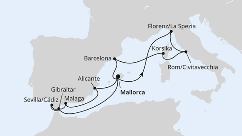 Feiertagsreise im Mittelmeer ab Mallorca Feiertagsreise im Mittelmeer ab Mallorca