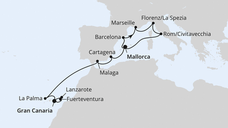 Perlen am Mittelmeer & Kanaren ab Mallorca Perlen am Mittelmeer & Kanaren ab Mallorca
