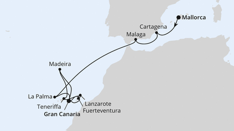 Andalusien, Kanaren & Madeira ab Mallorca Andalusien, Kanaren & Madeira ab Mallorca