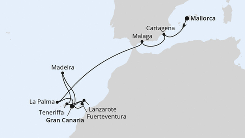 Andalusien, Kanaren & Madeira ab Mallorca Andalusien, Kanaren & Madeira ab Mallorca