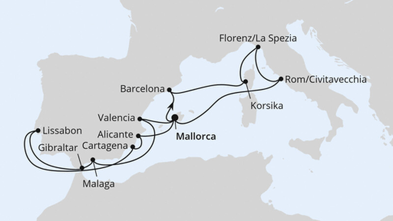 Große Feiertagsreise im Mittelmeer ab Mallorca Große Feiertagsreise im Mittelmeer ab Mallorca