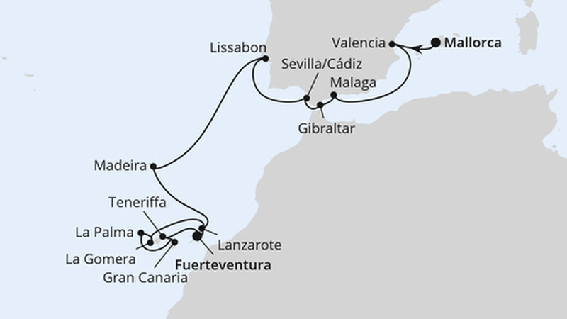 Andalusien, Madeira & Kanaren ab Mallorca 1 Andalusien, Madeira & Kanaren ab Mallorca 1