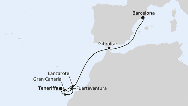 Kanaren & Gibraltar ab Teneriffa Kanaren & Gibraltar ab Teneriffa