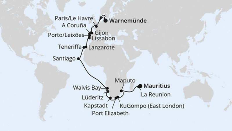 Weltenbummler Afrika mit Mauritius ab Warnemünde 2 Weltenbummler Afrika mit Mauritius ab Warnemünde 2